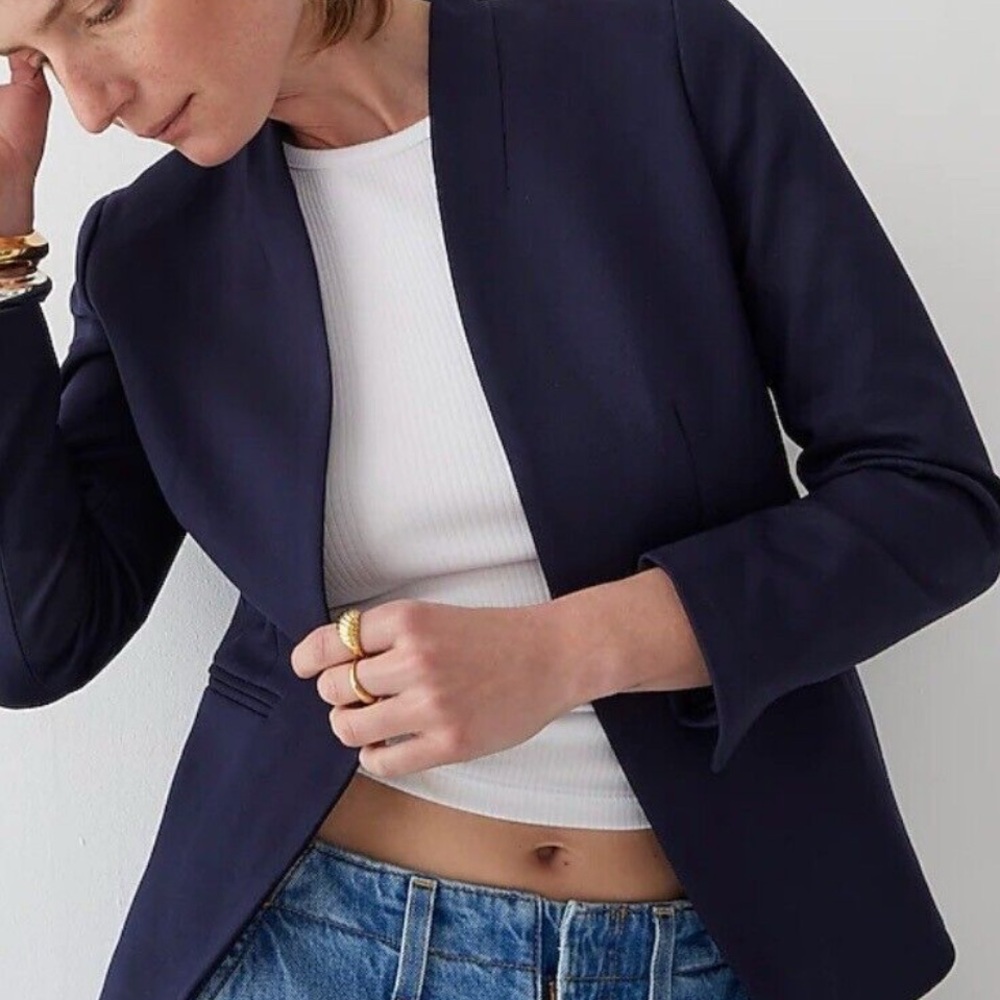 J Crew Going Out Blue Blazer Lined 14